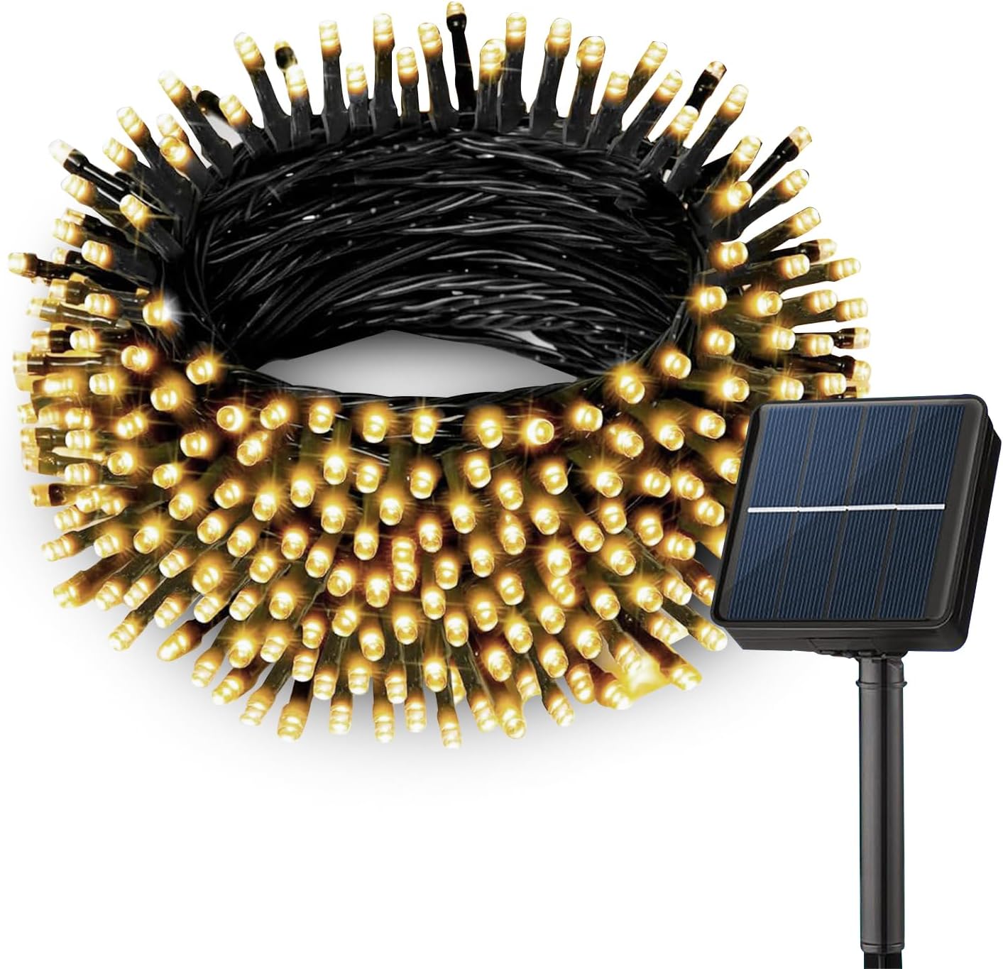 Solar String Lights Outdoor - 200LED 72Ft 8 Modes Waterproof Starry Fairy Lights for Patio Garden Wedding Party Christmas Decor (Warm White)