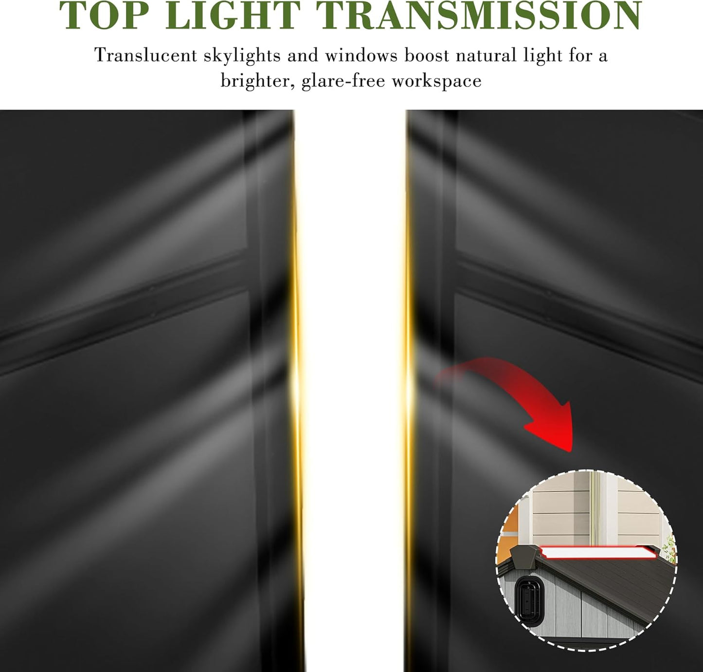 Domi 6x6FT Outdoor Resin Storage Shed with Transparent Windows & Louvered Vents, Plastic Tool Shed with Double Lockable Doors & Gable Roof, Outside Garden Shed for Backyard, Patio, Lawn, Grey