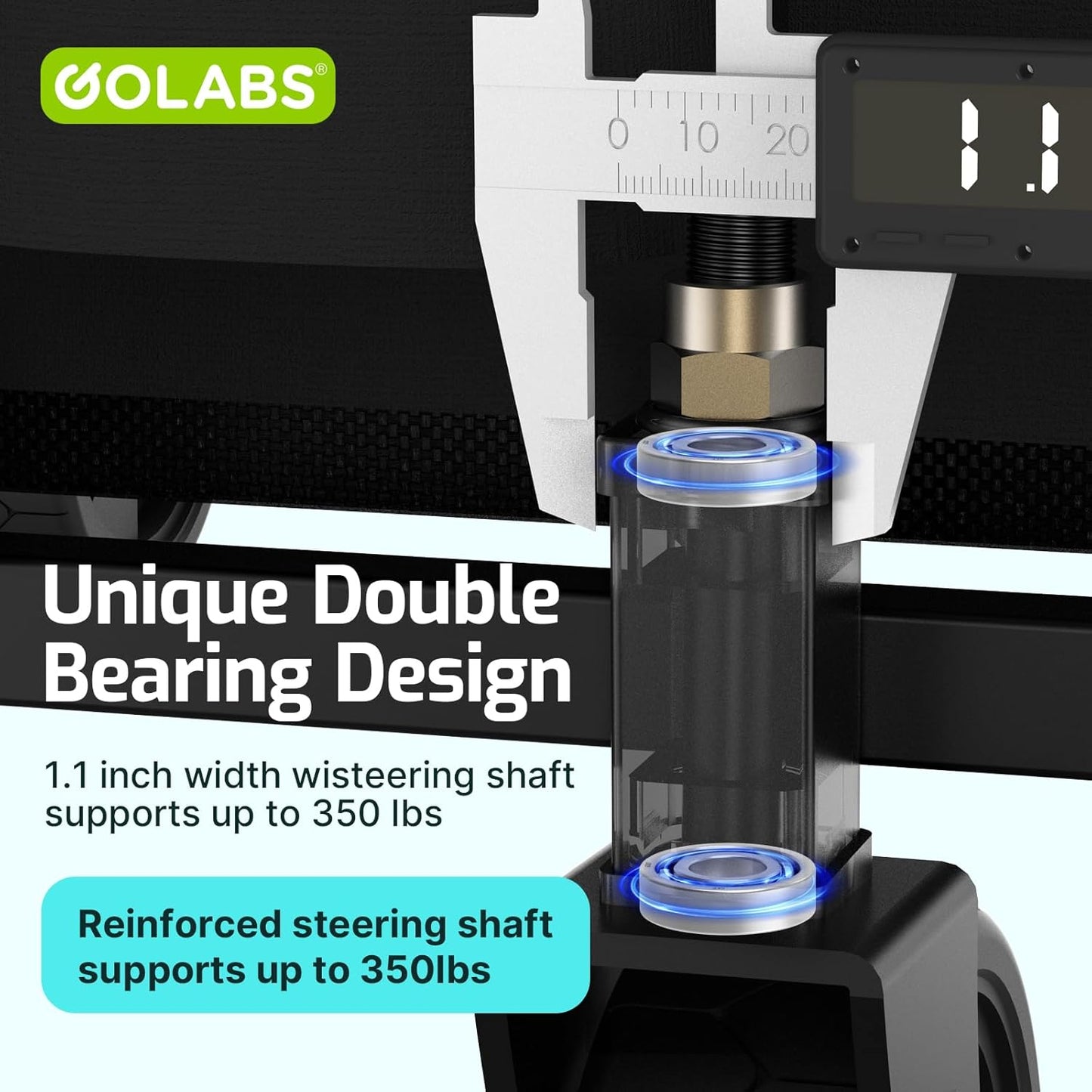 Golabs Collapsible Wagon Cart Max 350lb Load & Expandable Storage 100L, Double Bearing Design for Flexible Steering, Foldable Heavy Duty Garden Cart with 2 Cup Holders for Groceries, Garden & Camping