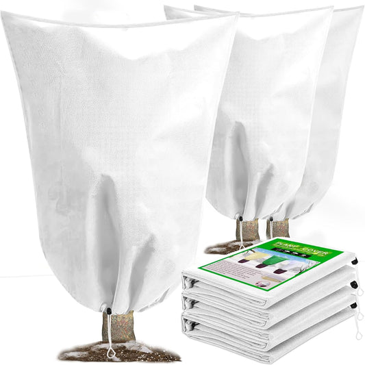 DQS 3 Pack Plant Covers Freeze Protection, 19.6" x 39.3" Winter Frost Protection Blankets Frost Cloth,Suitable for Outdoor Winter Frost, Cold Weather, shrubs, Trees, Jackets, and coverings