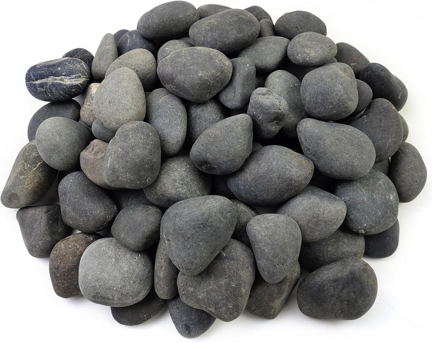 40 lbs Natural Black Rocks Mexican Beach Pebbles, 2-3 Inch Decorative Black River Rocks for Landscaping, Garden, Paving, Fountain, Walkways and Outdoor Decorative Stones