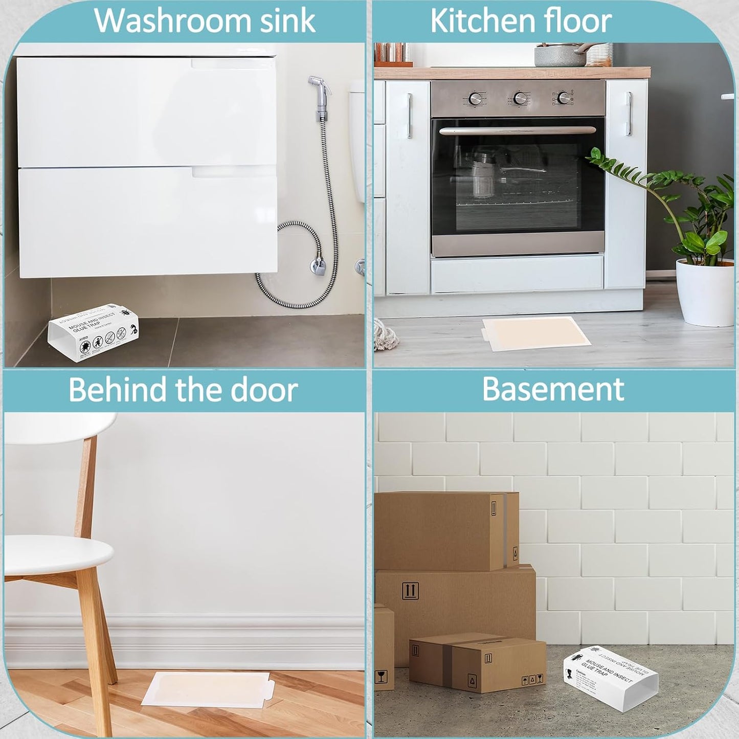 Qualirey Mouse and Insect Glue Boards Pest Glue Traps Bulk Large Mouse Rat Trap Sticky Adhesive for Mice Spider Moth Cockroaches Cricket House Indoor Outdoor Non Toxic(100 Pcs,9.72 x 5.12 Inch)