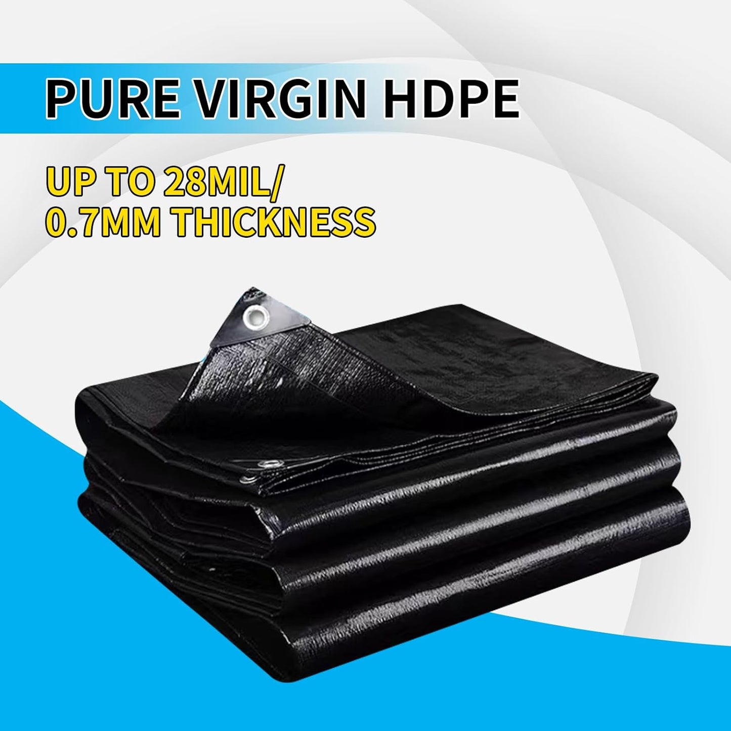 30X35FT Reinforced PE Pond Liner, 28Mil Thickness Pond Liners for Outdoor Ponds, Hemmed Edge with Buttonholes Liners for KOI/Fish, Duck Pond and Waterscape.