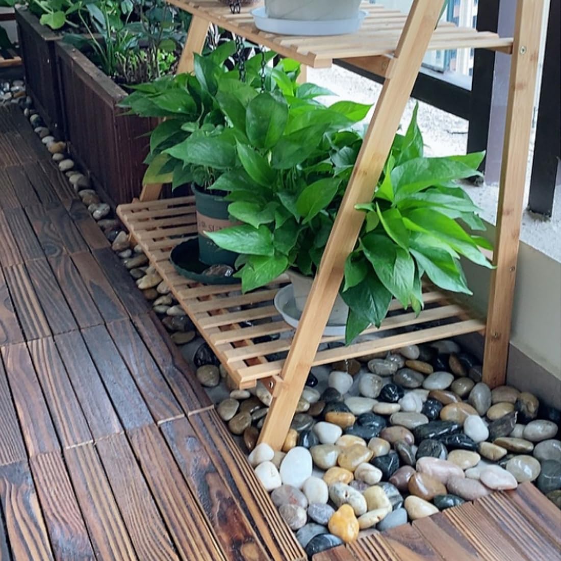 40lbs Large River Rocks Decorative Pebbles,2-3 Inch Mixed Color Pebbles for Indoor Plants,High Polished Stones for Garden Landscaping Outdoor Vase Filler Fish Tank Aquariums and Indoor DIY