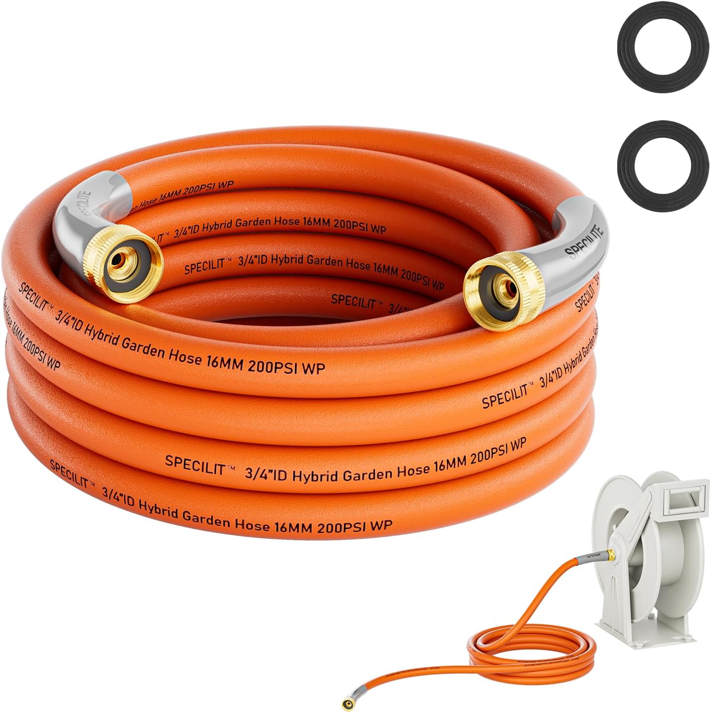 Garden Water Hose 15 ft x 3/4 in with Female to Female Connector, Small Leader Hose for Hose Reel, Heavy Duty, Flexible & Lightweight, Water Pipe, Outdoor Water Hose Extension Adapter