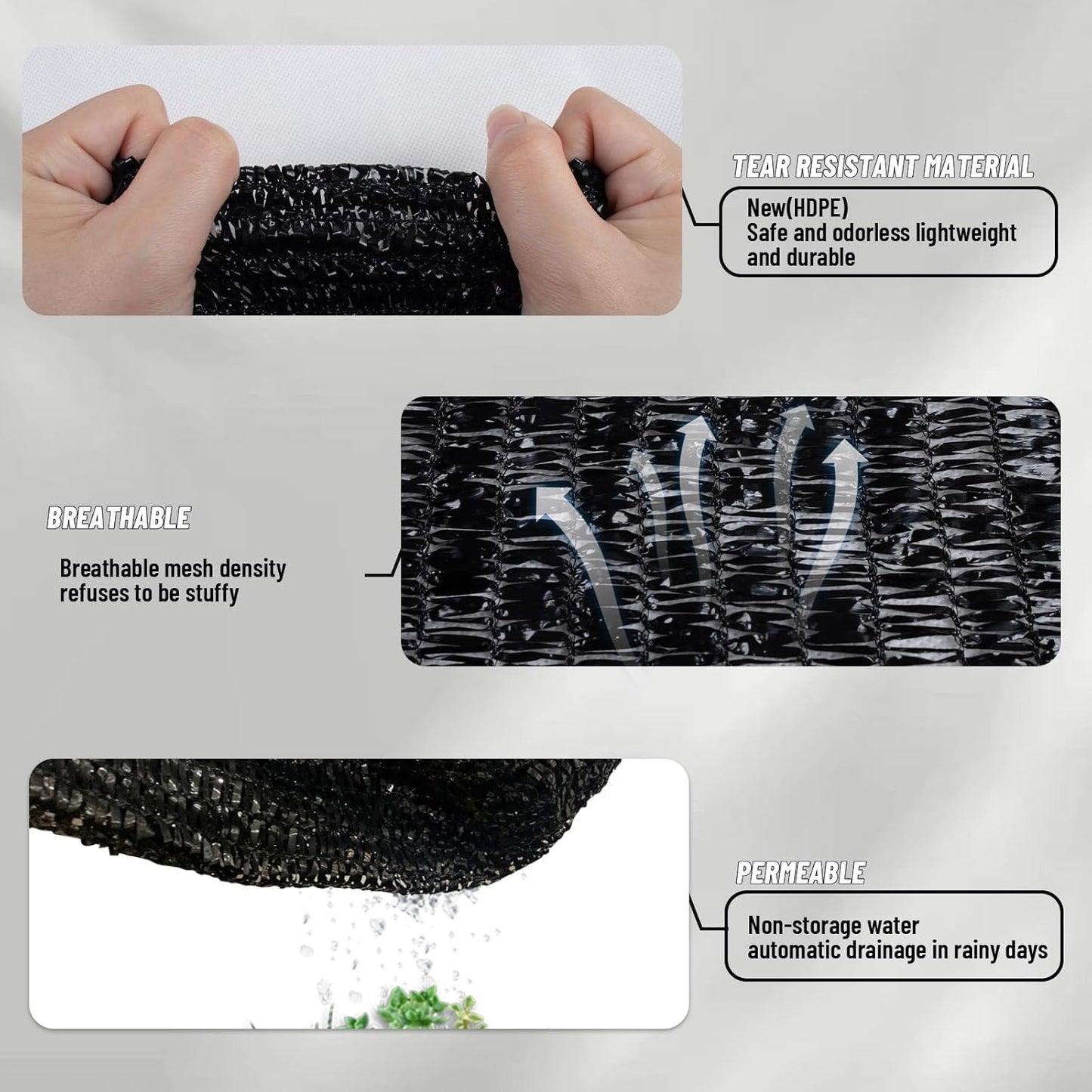 LOVE STORY 6x12FT 70% Black Shade Cloth Sun Shade Net with Grommets Sunblock Net Mesh Tarp for Garden,Plants Cover,Greenhouse and Patio