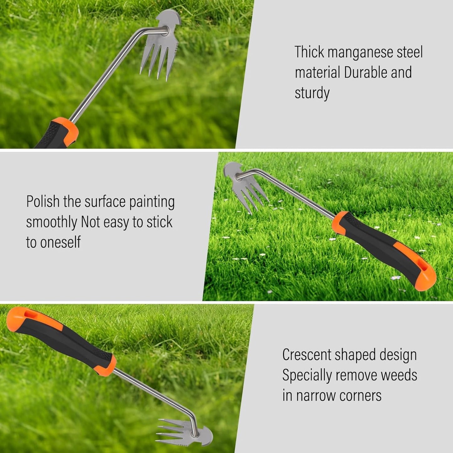 Weed Puller Tool, 2023 New Durable Garden Weed Pulling Tool, Portable Garden Weeder Tool for Vegetable Gardening Backyard Farm Planting & Weeding (Rubber Handle)
