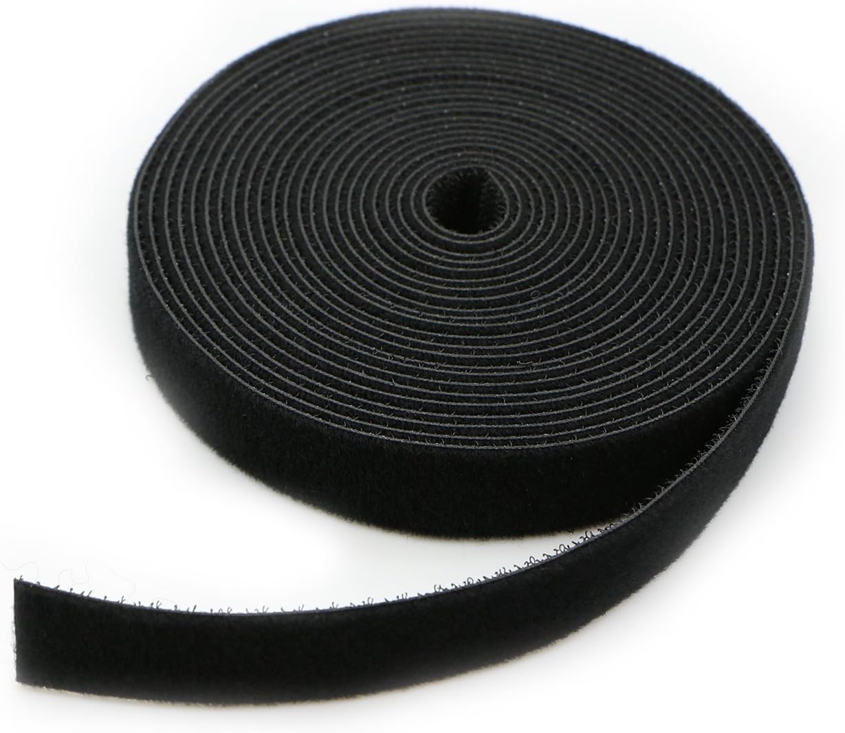 Reusable Fastening Tape Cable Ties 3/4 Inch Double Side Hook Roll (5 Yard, Black)