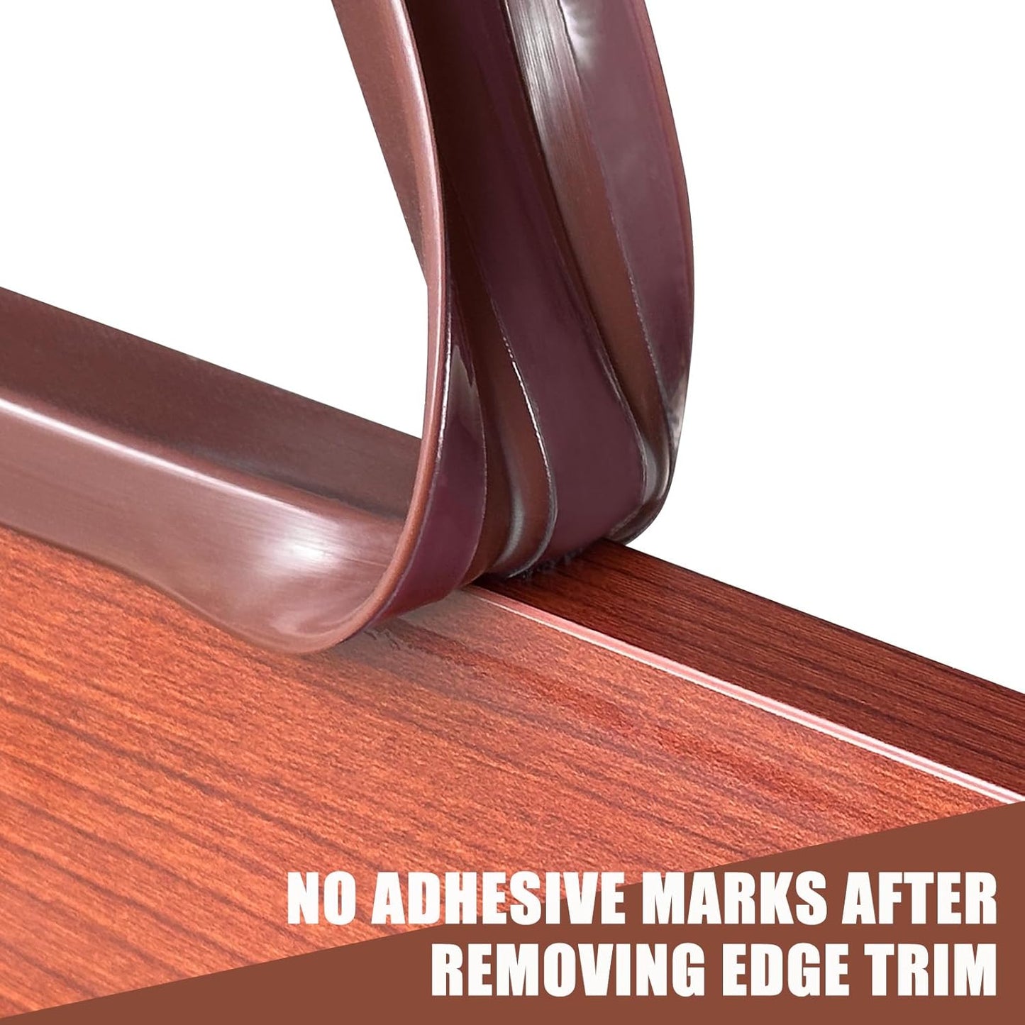 Rubber Edge Trim, Flexible Edge Banding, 5/8"(16mm) U Channel Furniture Edge Protector, Self Adhesive Edge Guards for Plywood, Wood, Glass Parts, 20Ft, Brown Color
