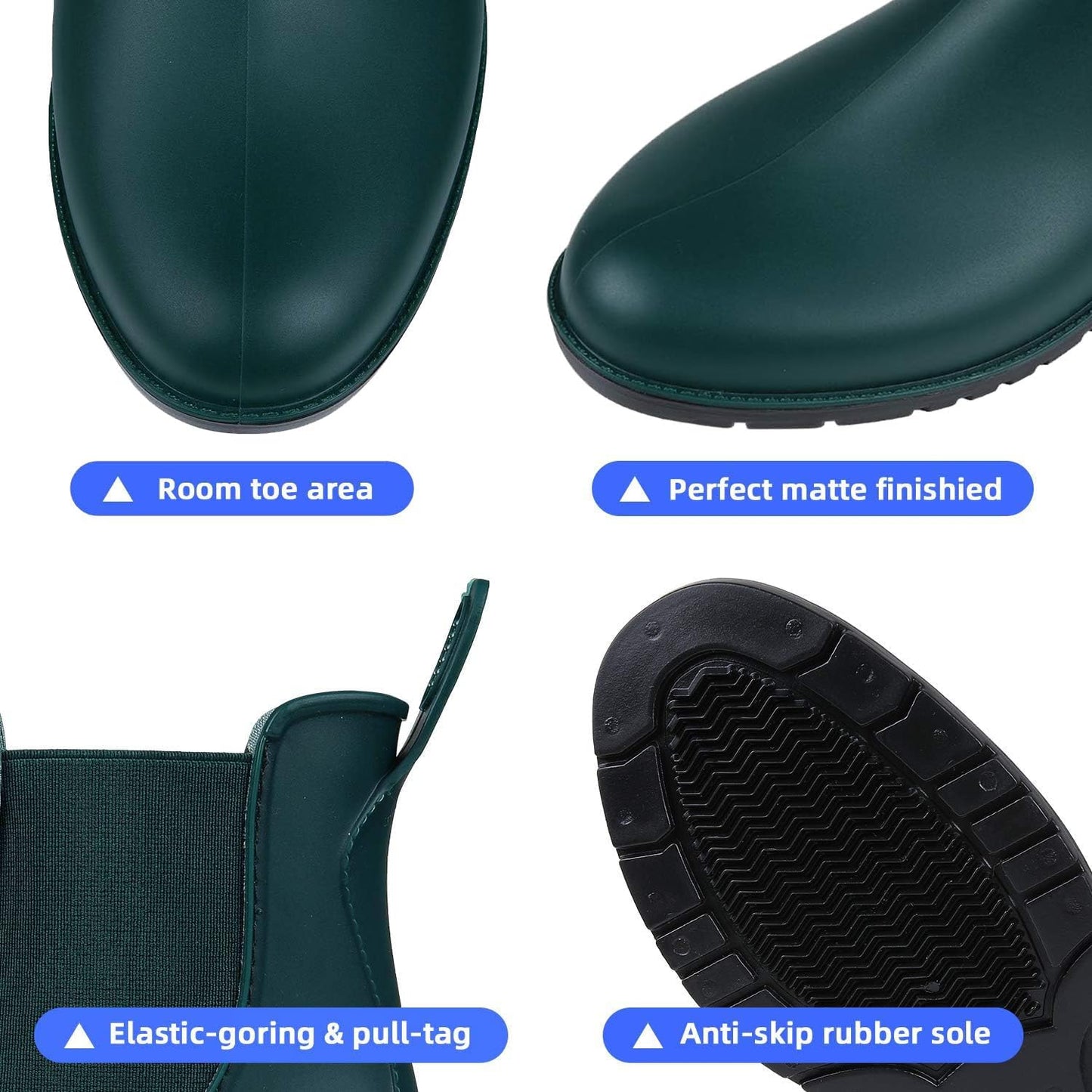 Asgard Women's Ankle Rain Boots Waterproof Chelsea Boots