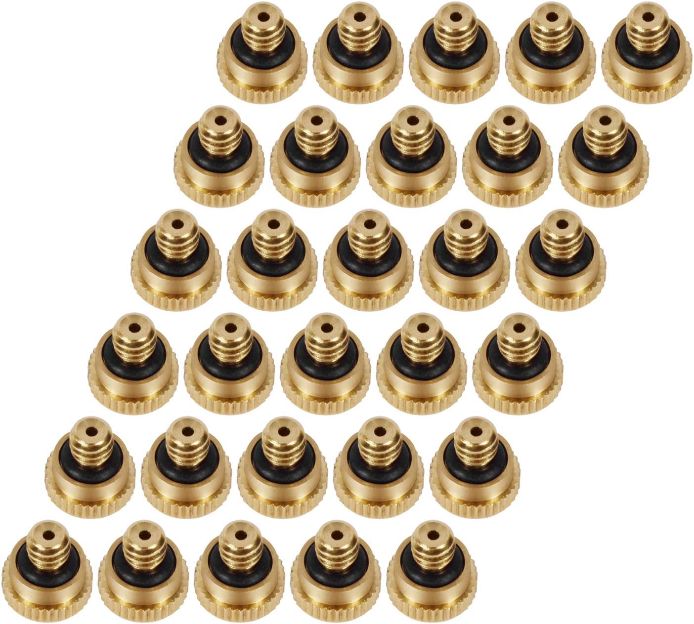 Brass Misting Nozzles 0.016" Orifice (0.4mm) 10/24 UNC, Water Mister Parts Fog Nozzles for Patio Misting System Outdoor Cooling System (30)