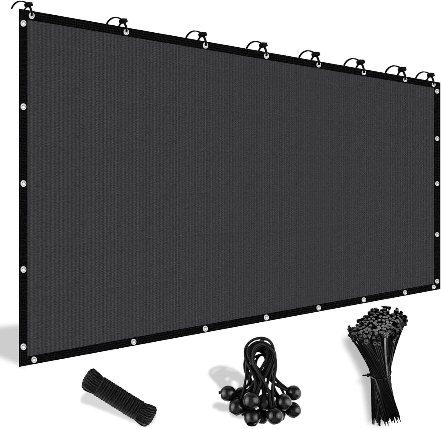 Shade&Beyond 90% Sun Shade Cloth with Grommets, 5' X 16' Pergola Shade Cover Canopy, Mesh Tarp Sun Screens for Patio, Outdoor, Garden, Backyard, Dark Gray