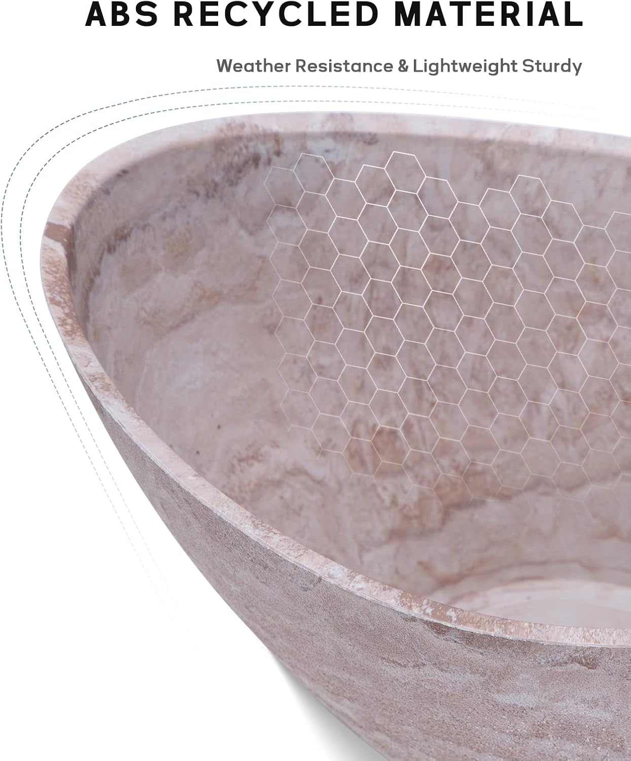 LaDoVita Plant Pots with Drainage Holes, 12 Inch Large Oval Planters for Indoor Plants, Plastic Flower Pots Outdoor, Set of 2 Pack, Brown