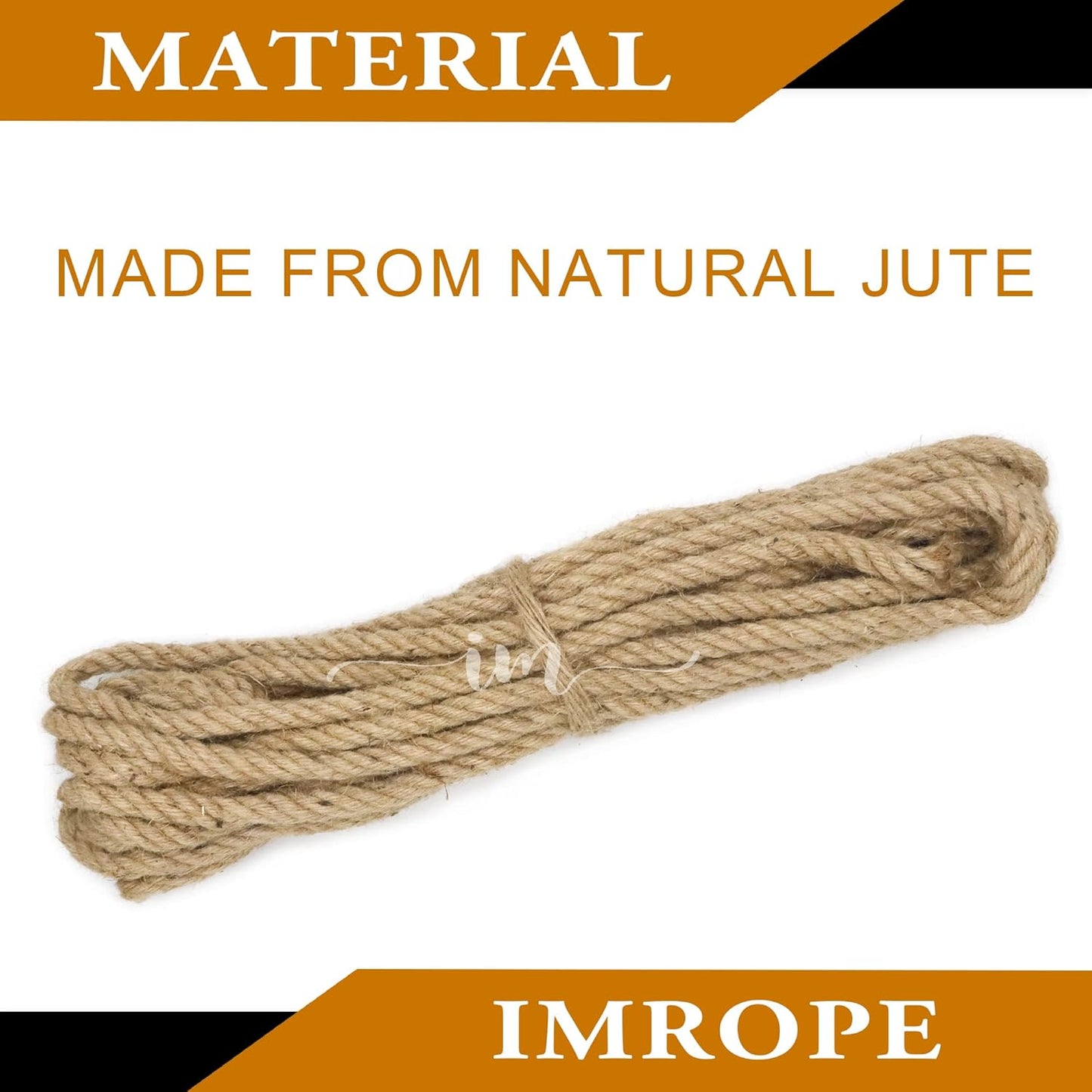 1/2 Inch Diameter Jute Rope, IMROPE Natural Jute Rope 100 Ft, Twisted 4 Strands for DIY Arts Crafts, Garden, Home Decorating, Hammock for Indoor and Outdoor Use