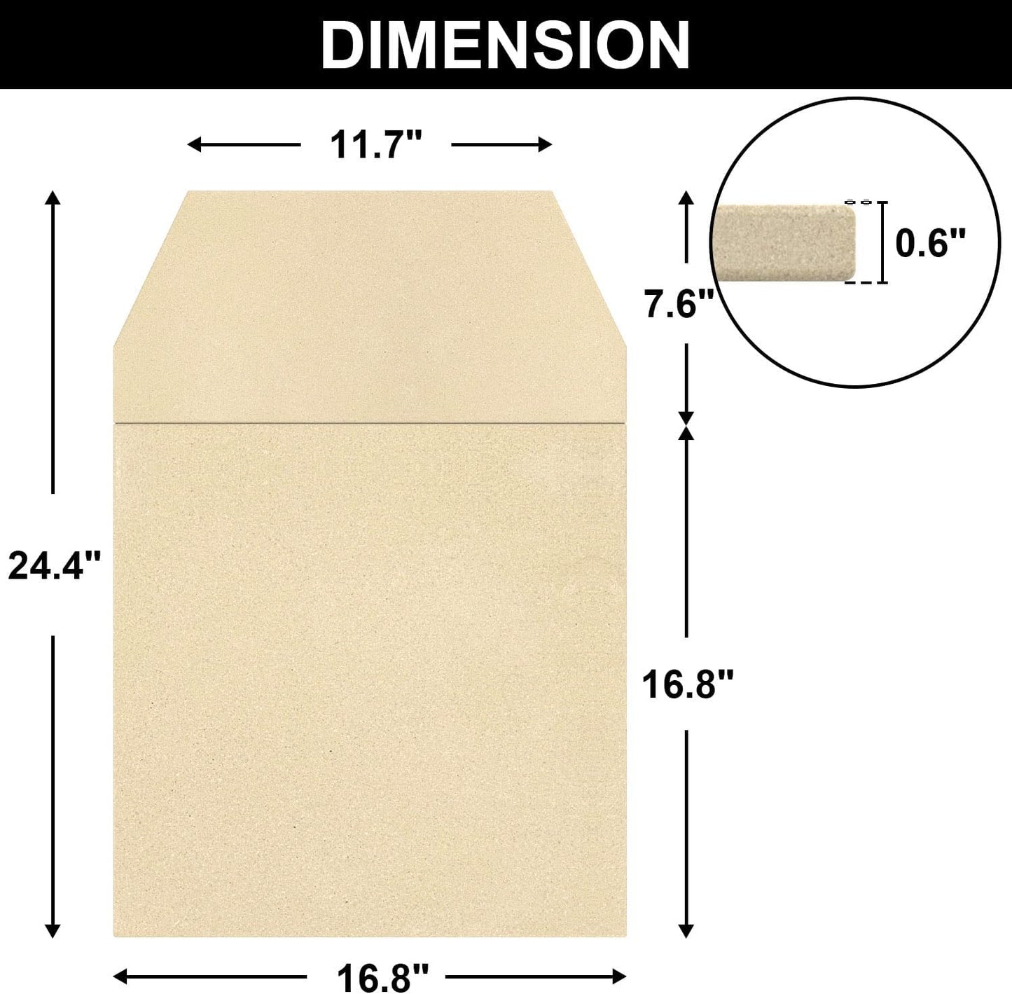 Pizza Stones Replacement Parts for Ooni Karu 16 Multi-Fuel Outdoor Pizza Oven Cordierite Baking Pizza Stones for Ooni Pizza Oven Stones Accessories for Bread, Pies,Pastry &Pizza