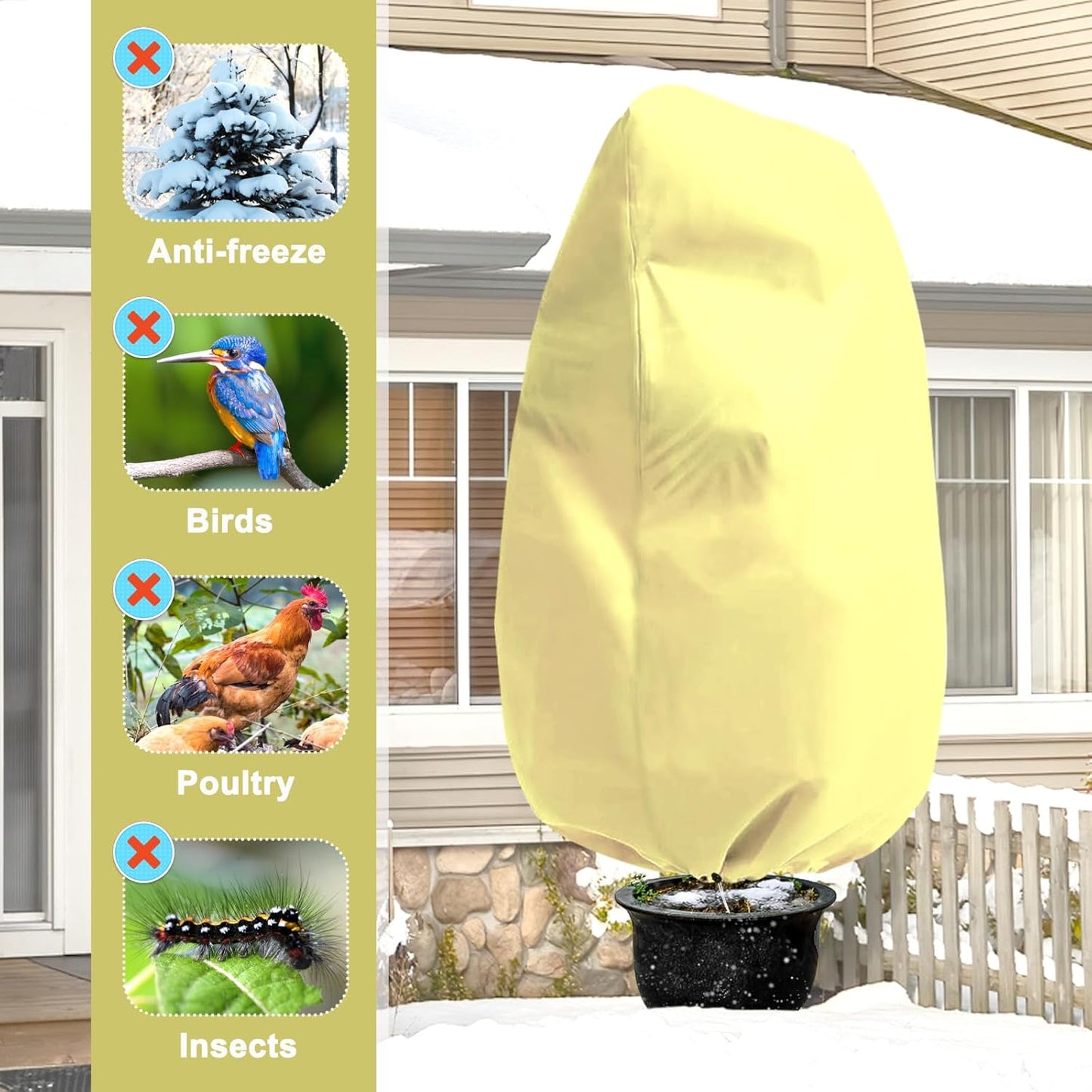 DQS 3 Pack Plant Covers Freeze Protection, 23.6" x 31.4" Winter Frost Protection Blankets Frost Cloth,Suitable for Outdoor Winter Frost, Cold Weather, shrubs, Trees, Jackets, and coverings