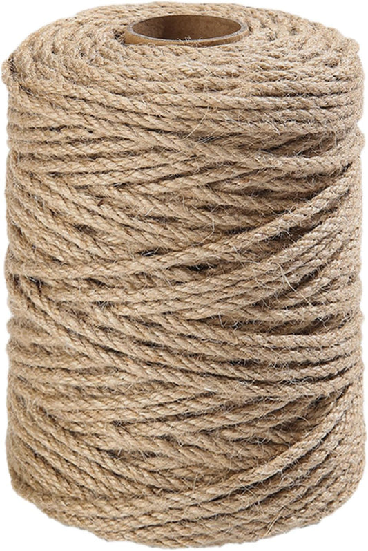 Vanhench Jute Rope 4mmX120FT, Rope for Crafts Projects Cat Scratcher Scratching Post Tree Gift Wrapping Arts & Crafts Home Decoration Packing Material Christmas Twine Bulk Heavy-Duty (Brown)