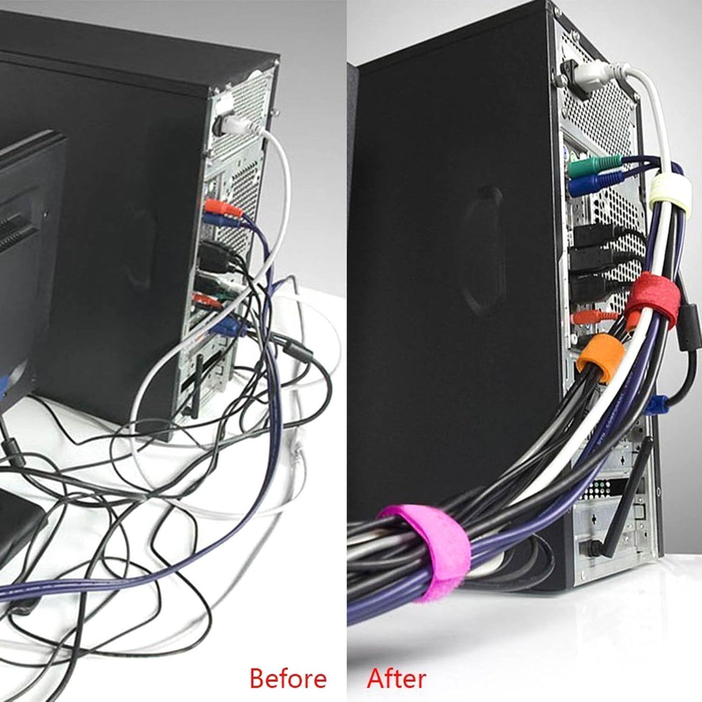 Reusable Fastening Tape Cable Ties 3/4 Inch Double Side Hook Roll (10 Yard, Blue)