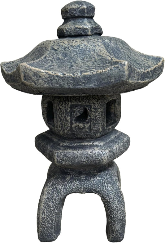 Solid Rock Stoneworks 2 Piece Japenese Lantern- Autumn Brown- 17" tall x 12" d