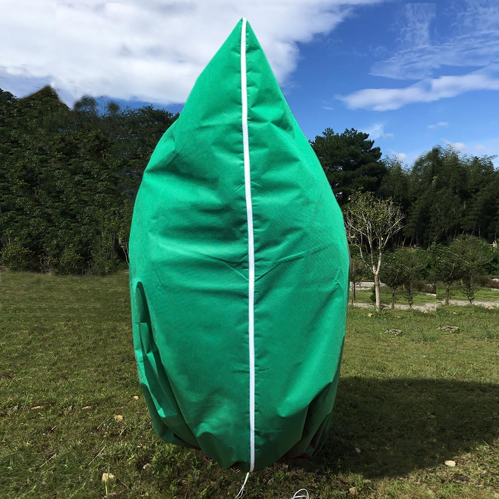 Plant Covers Freeze Protection 2 Packs 90"X75" 2.2oz Tree Covers Frost Plant Covers Freeze Cloth for Outdoor Plants with Zipper Drawstring