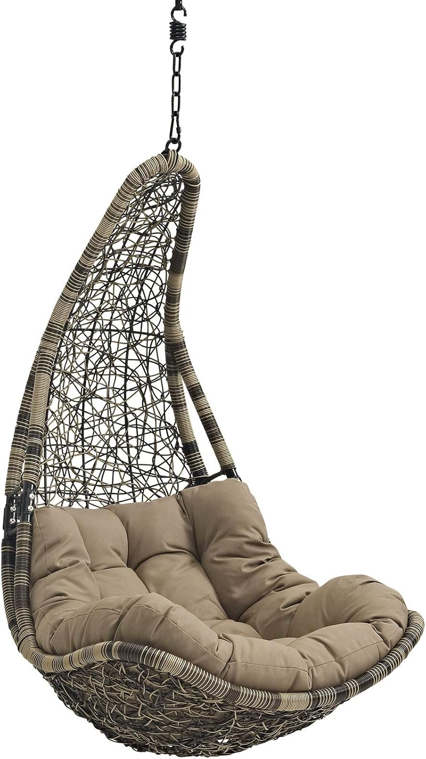 Modway Abate Outdoor Patio Swing Chair Without Stand, Black Mocha