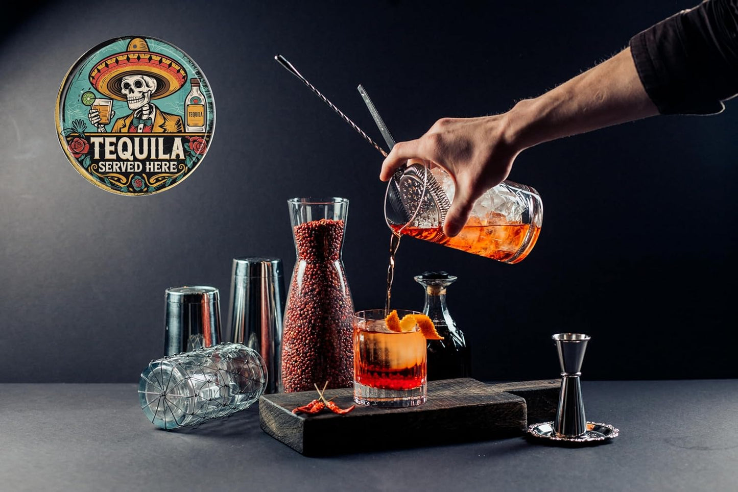 Skull Decor Vintage Round Metal Sign Wall Art Ideal for Bedrooms Living Rooms Bars Cafes Garages Gift for Friends and Family 8x8 In