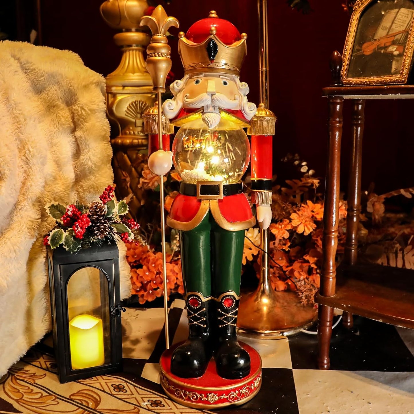 Bdor Lantern Decorative Candle Lantern 16 Inch Remote Vintage Decorations with Timer LED Metal Hanging Lantern for Home Outdoor Porch Decor Christmas Centerpieces for Tables