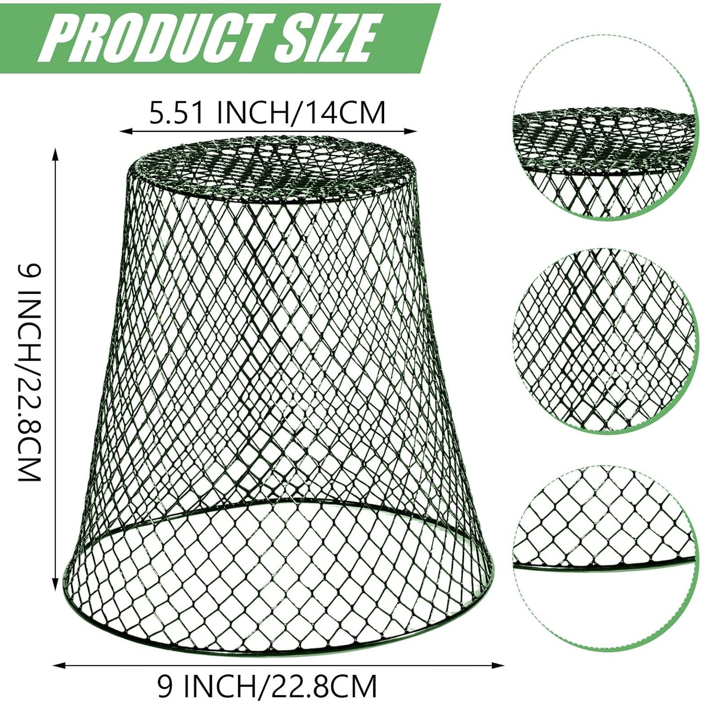 20 Pcs 9×9inch Chicken Wire Plant Covers Wire Garden Cloches Chicken Wire Cloche Plant Protector Metal Heavy Duty Garden Plant Cloche for Keeping Bunnies Chicken Squirrels Birds Other Out