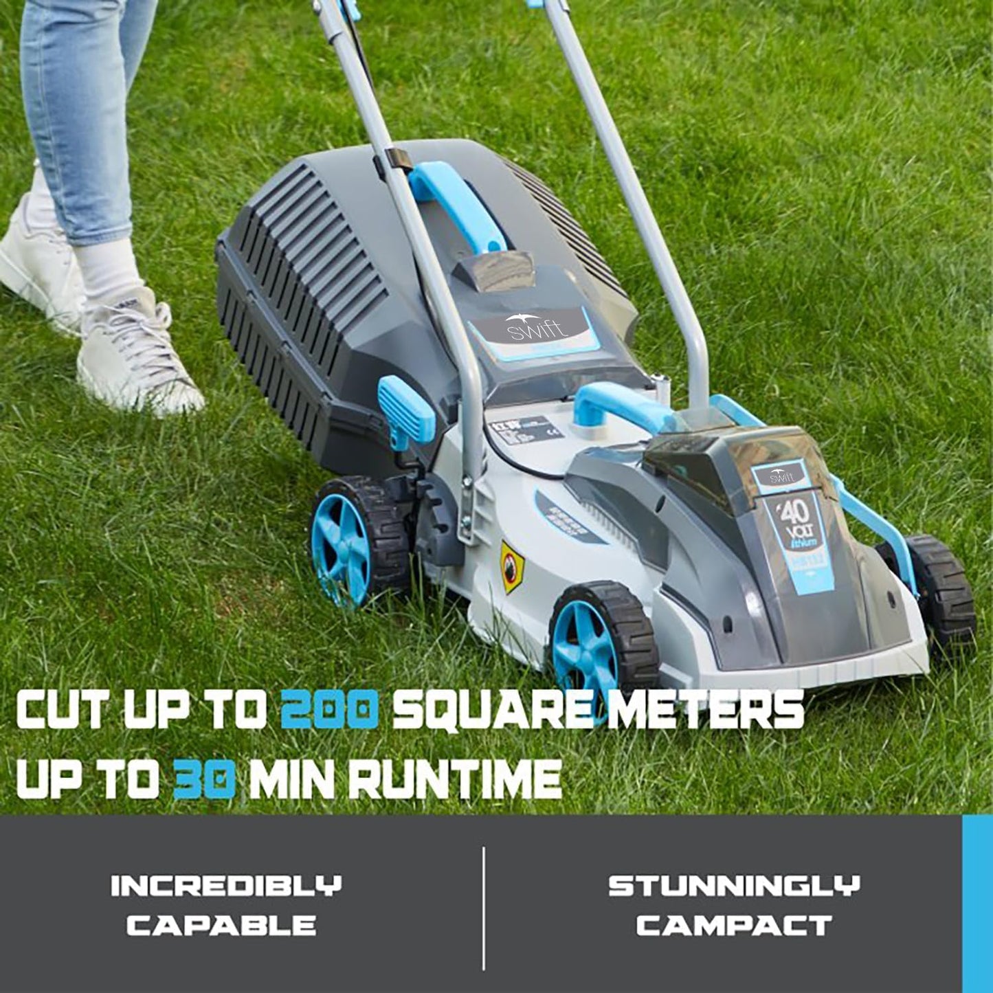 40V Cordless Lawn Mower with Brushless Motor - 13 Inch Lightweight 2-in-1 Push Mower, 5 Adjustable Cutting Heights, Low Noise & 40V Lithium-Ion Battery Included, Ideal for Small Yards