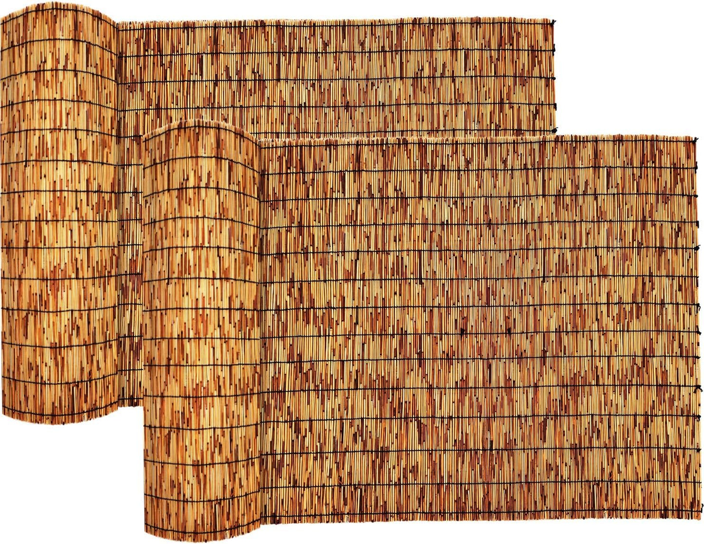 Reed Fencing Rolls,Patio Privacy Screen,Decorative Bamboo Fence Rolls for Patio Balcony Garden Backyard Outdoor,6x16FT(2Pcs)