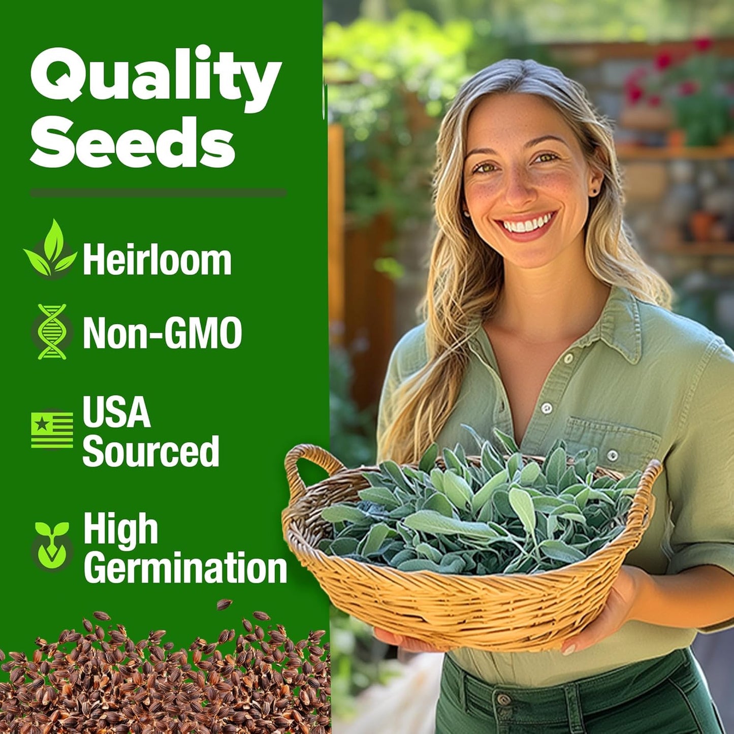 HOME GROWN 𝗨𝗦𝗔 𝗣𝗥𝗘𝗠𝗜𝗨𝗠 White Sage Seeds 323 Pack 𝗡𝗢𝗡-𝗚𝗠𝗢 Heirloom Seeds - Grow Aromatic Sage Plants for Your Herb Seeds Garden with Sage for Planting Outdoor or Indoor (Salvia apiana)
