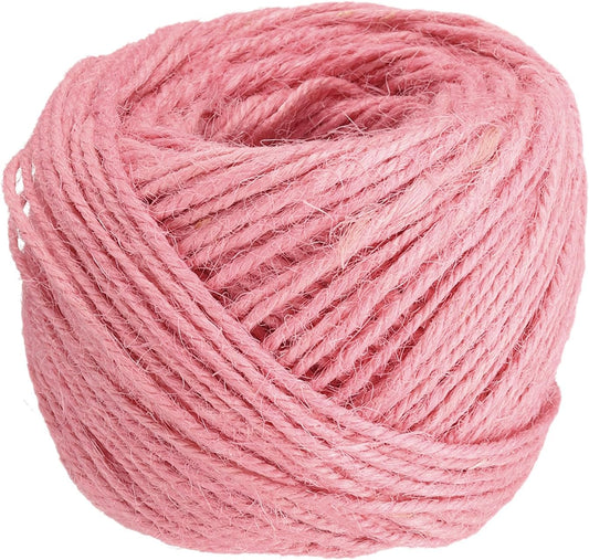 uxcell 164 Feet Natural Jute Twine String,2mm Thin Garden Twine Rope Colored Plant String Cord for DIY Art Crafts Gift Wrapping Decoration Packing Gardening Plant Hanger,Pink