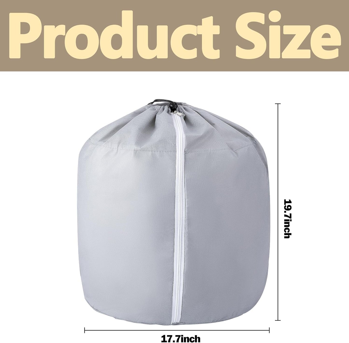 Tlswshsy 2PCS Plant Winter Protection Pot - 19.7" x 17.7" Flower Pot Protection Bag - Anti-Frost Winter Pot Plant Cover with Drawstring and Zipper for Winter Outdoor Fruit Trees Potted Plants Shrub