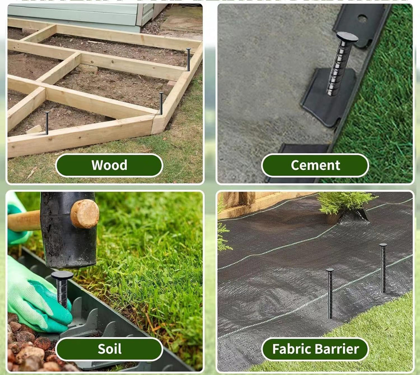 16 Inch Rebar Stakes,Ground Stake 1/2 Inch Diameter，Galvanized Steel Ground Anchors, Heavy Duty Metal Spikes，Asphalt Anchor,Used for Speed Bump Wheel Stop and Camping Tent(16 Pack ，Black)