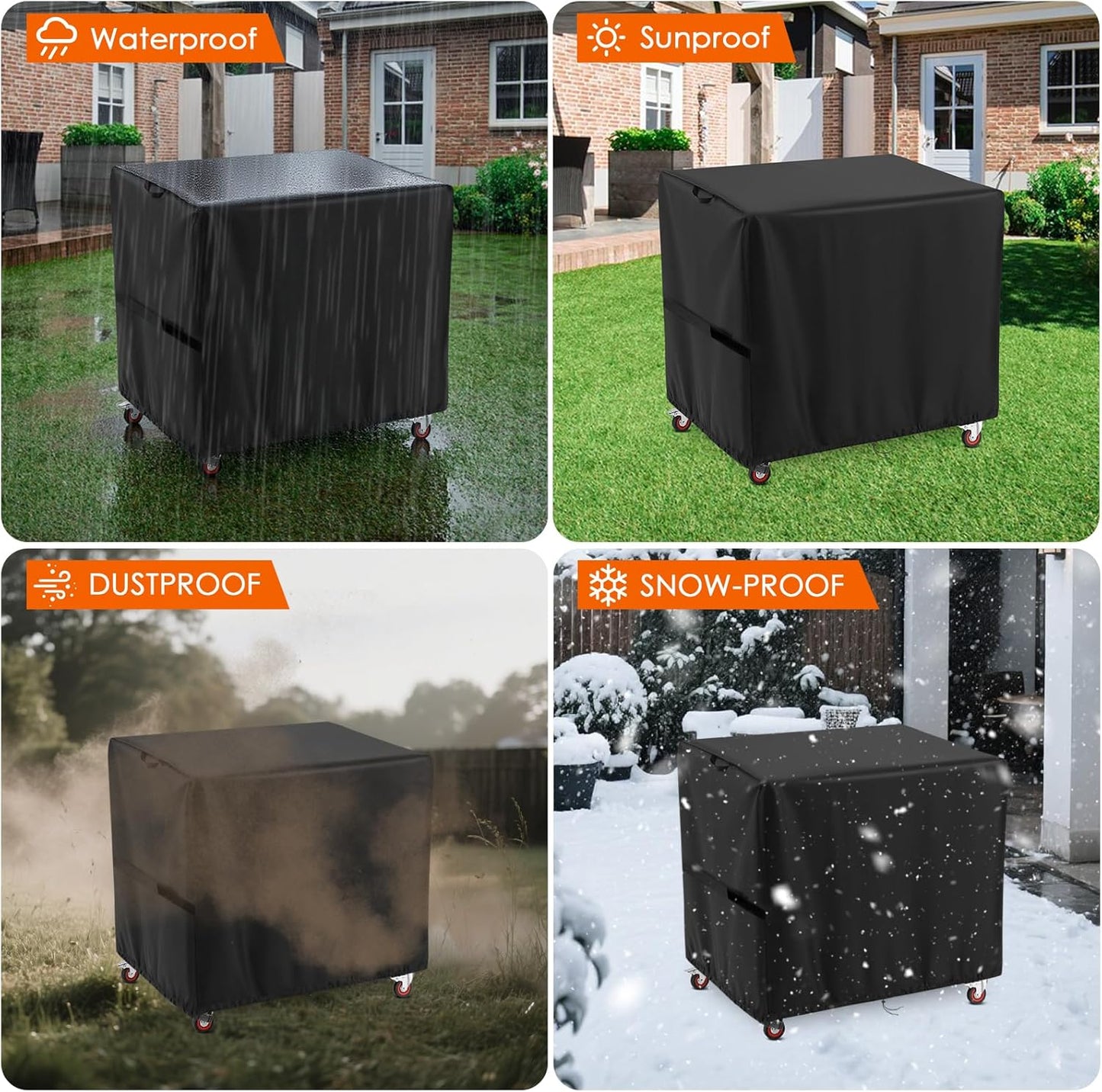 Outdoor Grill Table Cover for Feasto Grill Cart with Storage Cabinet, Waterproof Outdoor Bar Cart Grill Cart Covers, 36"x26"x36" Table Cover for Grill Dining Kitchen Cart