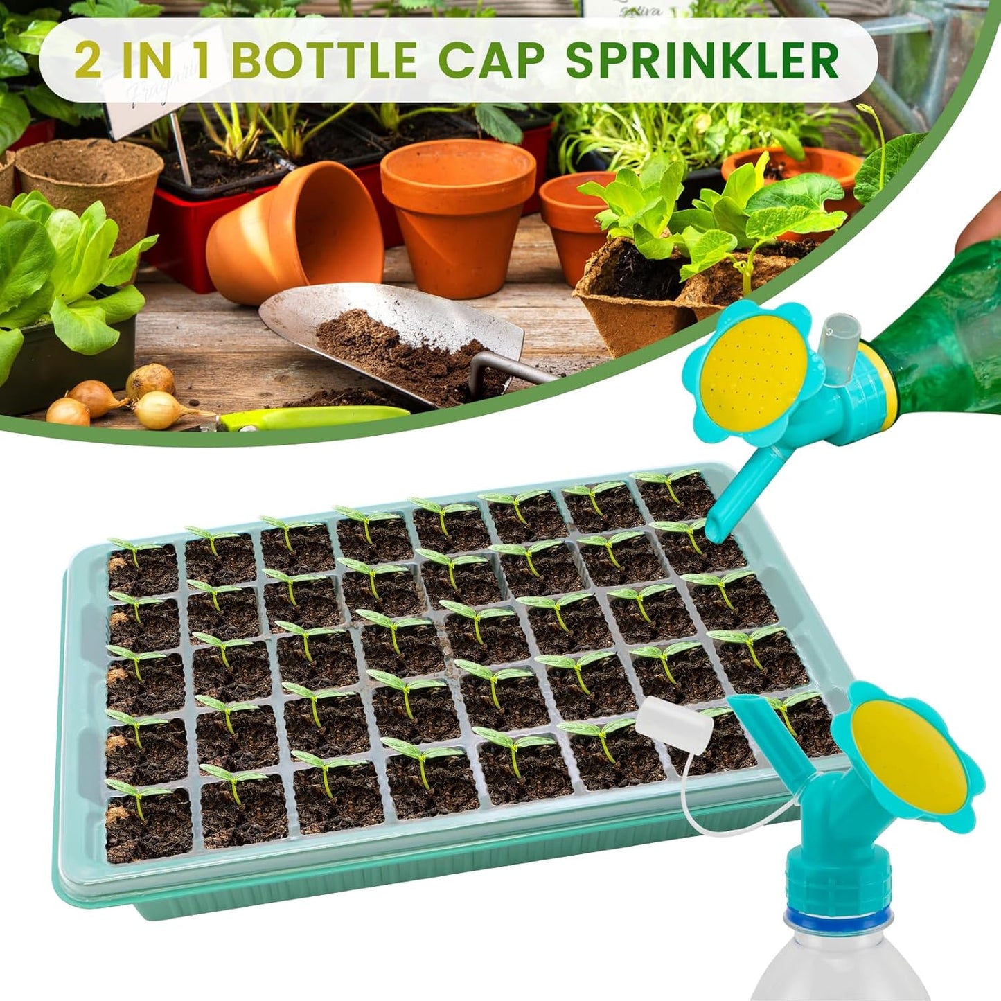 Seed Starter Tray with Grow Light, 2 Pack 80 Cells Smart Timer Seedling Starter Kit with Humidtiy Dome, Plant Seed Germination Kit Planting Seeds