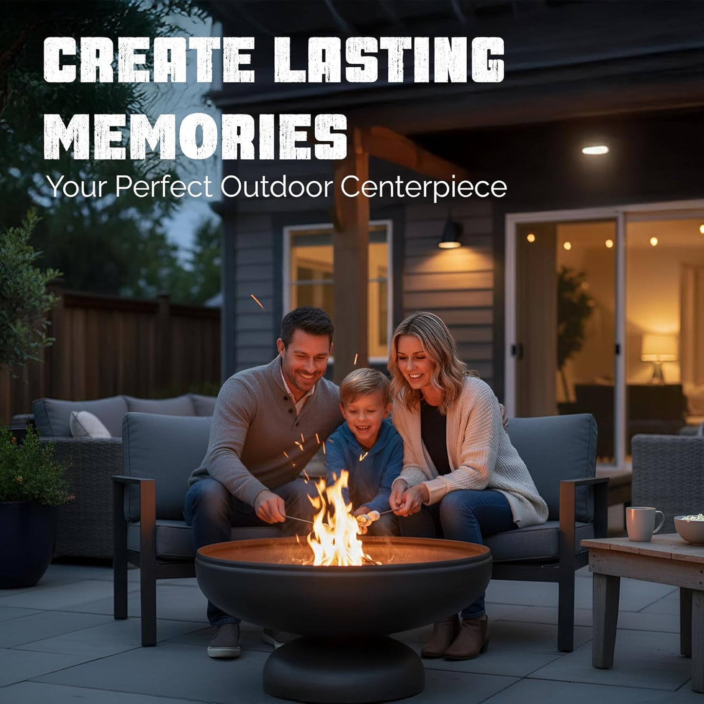 Patriot Fire Pit – Ohio Flame Wood Burning Outdoor Fire Pit - 42" Diameter (Made in USA)