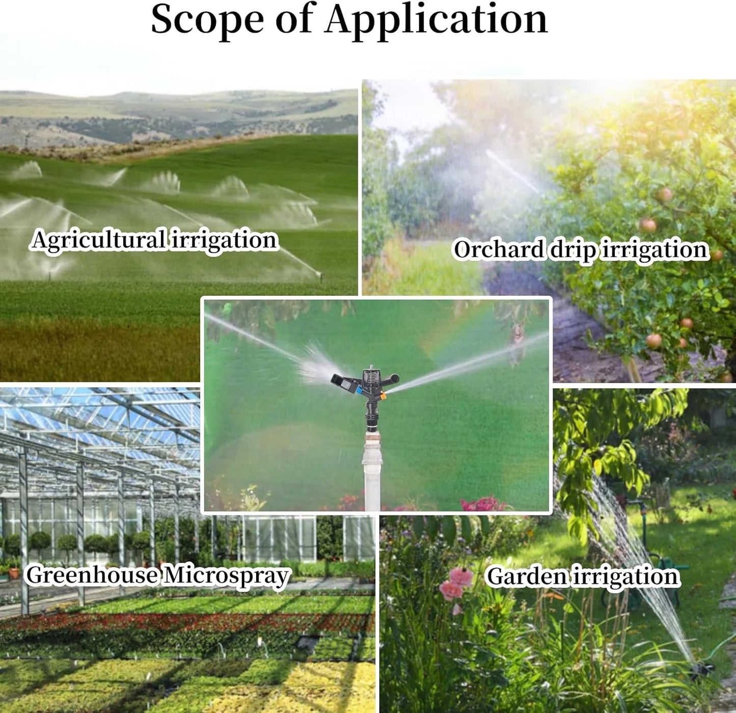 Rocking Arm Sprinklers,10PCS Plastics G 1/2 Male Thread 360° Rotating Sprinklers Watering Sprinkler for Yard Lawn and Grass Irrigation 4.7x4.5in