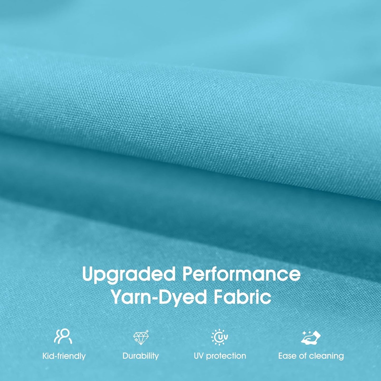 PURPLE LEAF Outdoor Patio Porch Swing with Stand, 2-seat Swing Chair with Adjustable Tilt Canopy All-Weather Steel Frame for Backyard Front Porch Lawn, Cushions and Pillow Included, Turquoise Blue