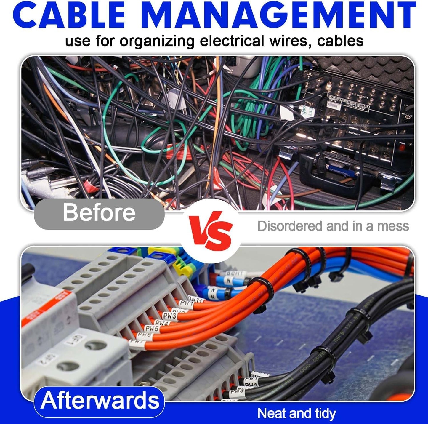 Zip Ties, RAZCC 120 Pack 14 inch Black Cable Ties, Heavy Duty Plastic Wire Ties with 100 lb Tensile Strength, Black Nylon Zip Ties for Indoor and Outdoor