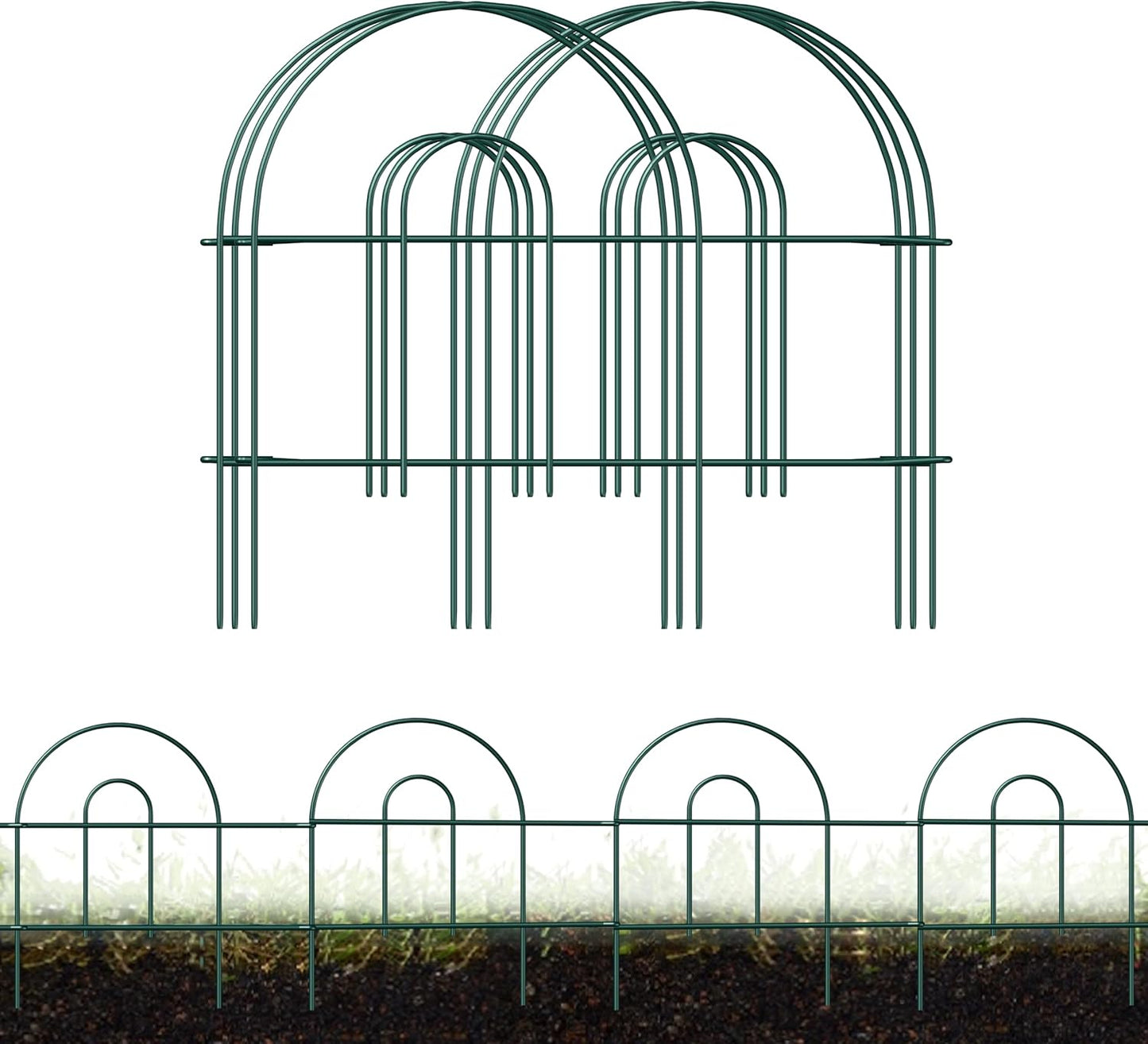 Decorative Garden Folding Border Fence, Metal Wire Edging Flower Fence Panel 18in X50ft Outdoor Patio Landscape