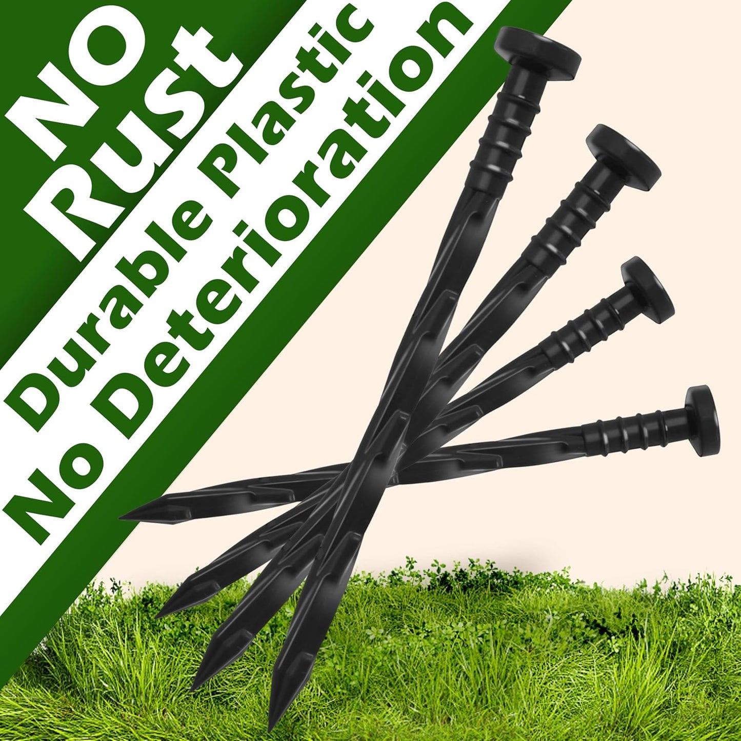 Gardzen 30 pcs Landscape Edging Anchoring Spikes, 6 inches Yard Lawn Paver Edging Stakes for Weed Barrier, Garden Fence, Artificial Turf