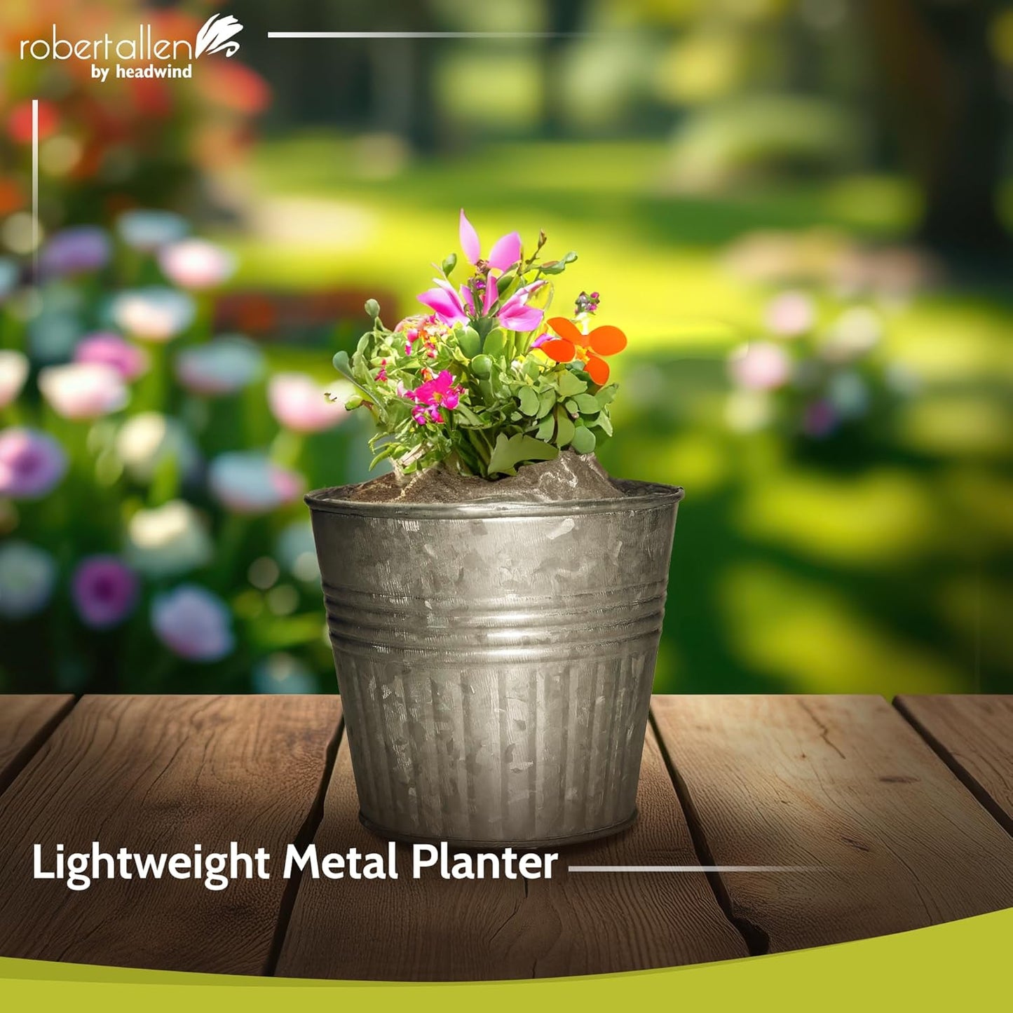 Headwind 4" Round Planter - Galvanized