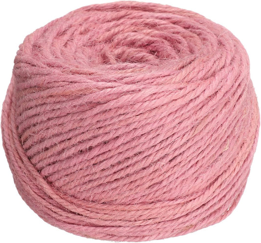 uxcell 328 Feet Natural Jute Twine String,3mm Thin Garden Twine Rope Colored Plant String Cord for DIY Art Crafts Gift Wrapping Decoration Packing Gardening Plant Hanger,Pink