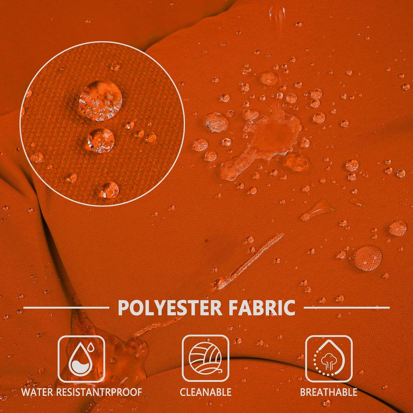 Porch Swing Cushions,Outdoor Cushions 3 Seater Replacement with Backrest, Waterproof Thickened Bench Cushion with Ties for Porch, Patio,Outdoor, Backyard and Garden (Orange 60 * 40 in)