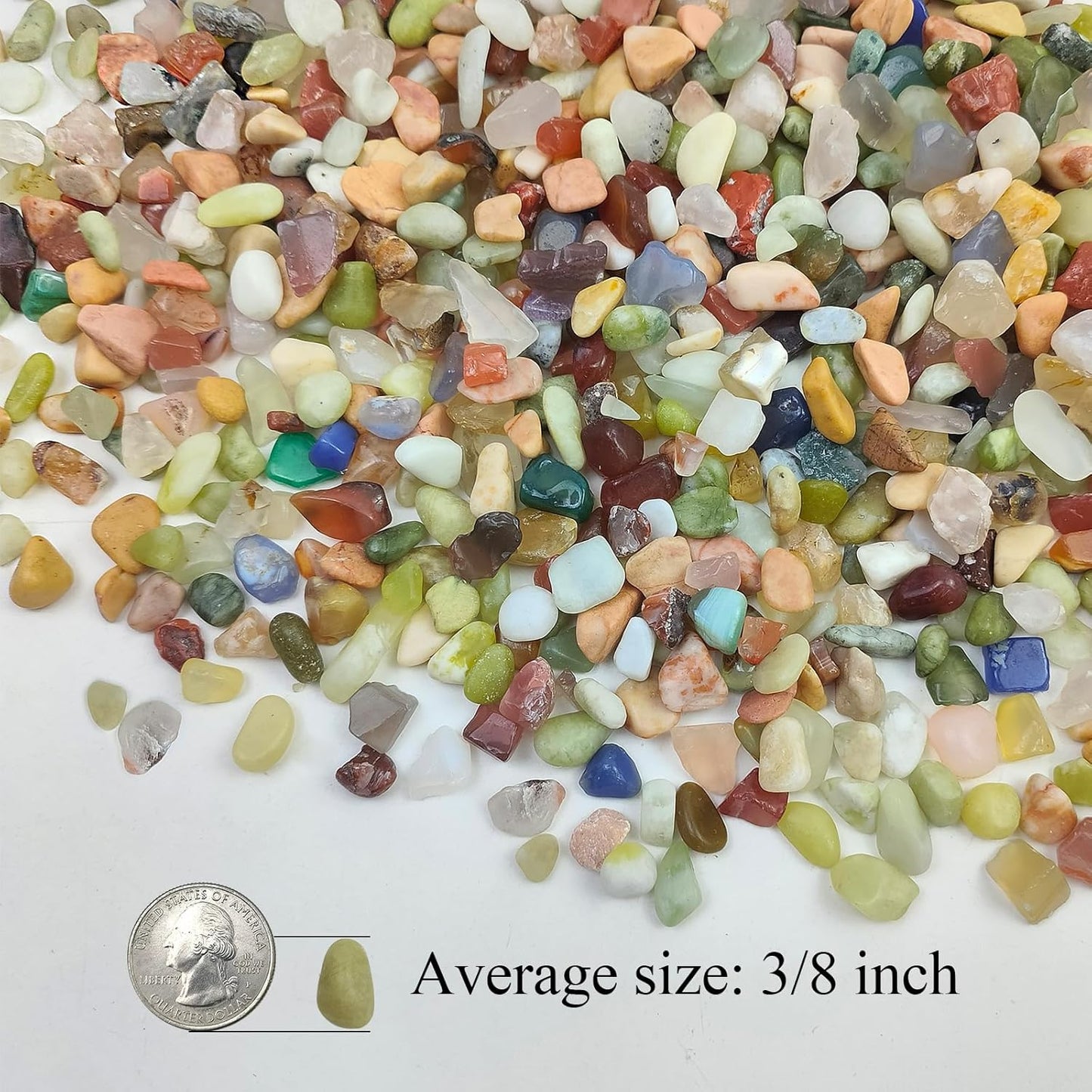 20LB Colorful Pebbles for Succulent, 3/8 Inch Natural River Rocks for Plants, Natural Decorative Polished Pebbles for Cactus,Vases, Planters,Outdoor Gardening and Indoor Plants