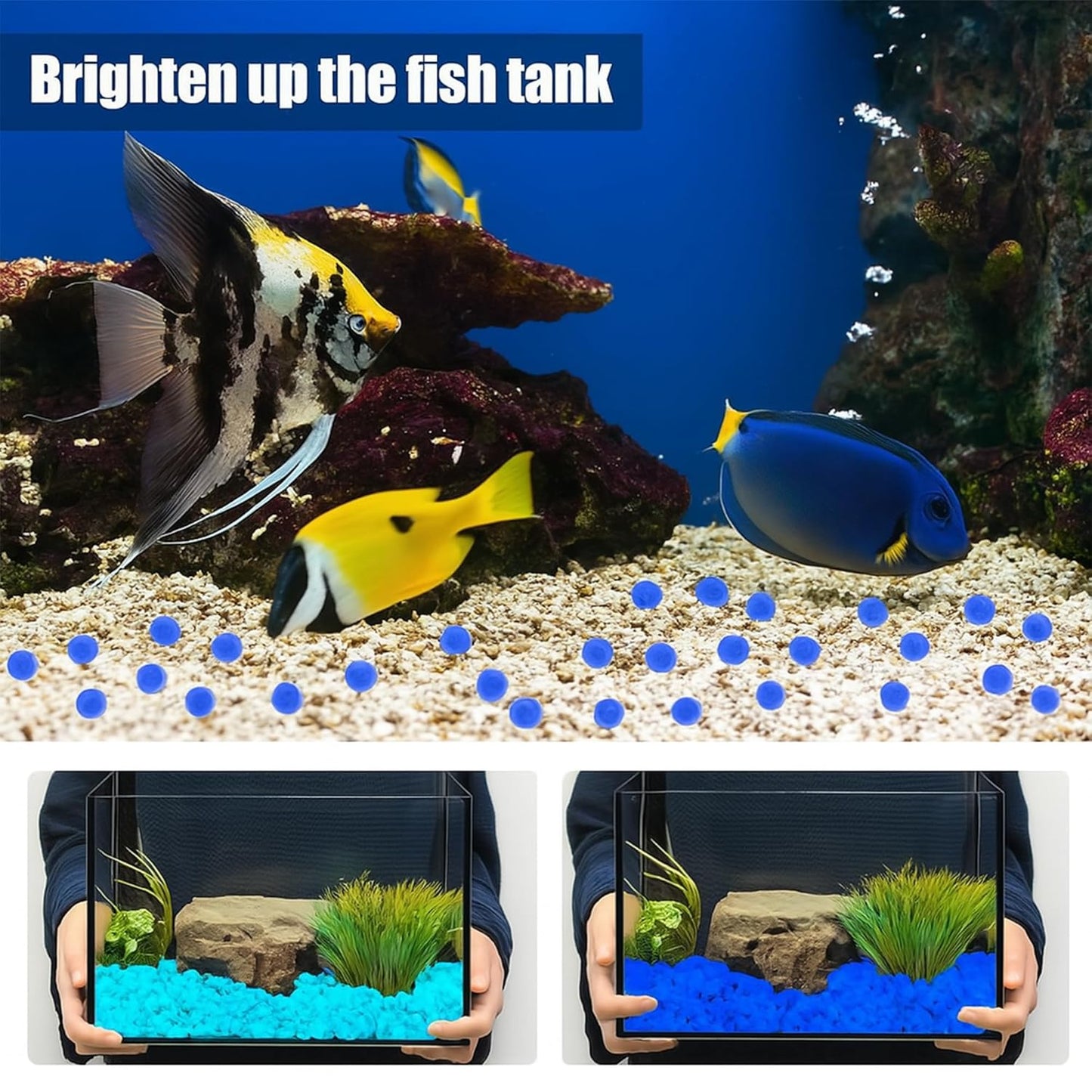 12000 PCS Glow in The Dark Rocks – Plastic Resin Glow Rocks for Landscaping, Garden Pebbles & Stones for Aquarium and Outdoor Decor(White)