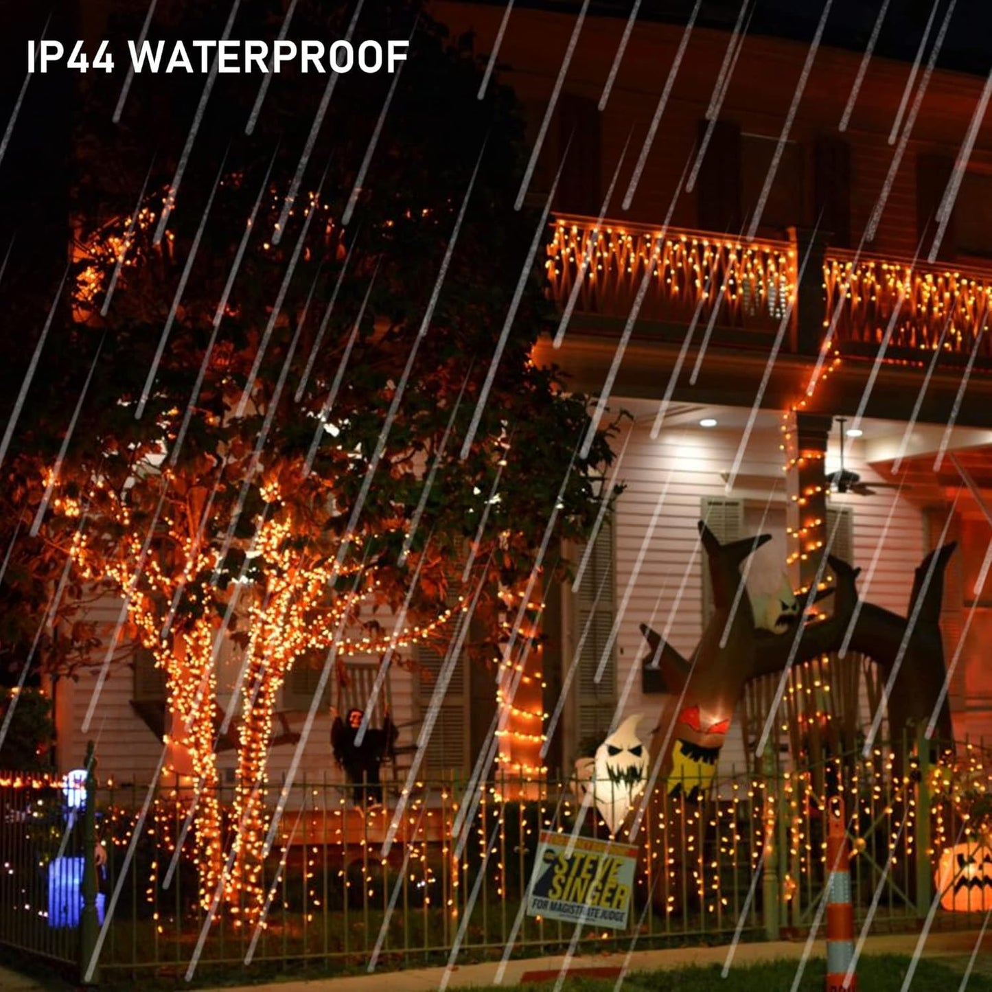 Dazzle Bright Fairy String Lights, Total 40FT 120LED Copper Wire Battery Operated Waterproof Lights, Halloween Decorations for Indoor Home Outdoor Garden Patio Yard Party Decor (Orange, 2)