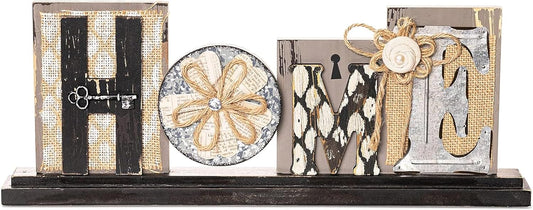 Young's Inc. Wood Block Tabletop Sign - Attractive Living Room Decor - Rustic Centerpiece Table Decorations - Home Decorations for Living Room - 17.5" W x 1.75" D x 7" H