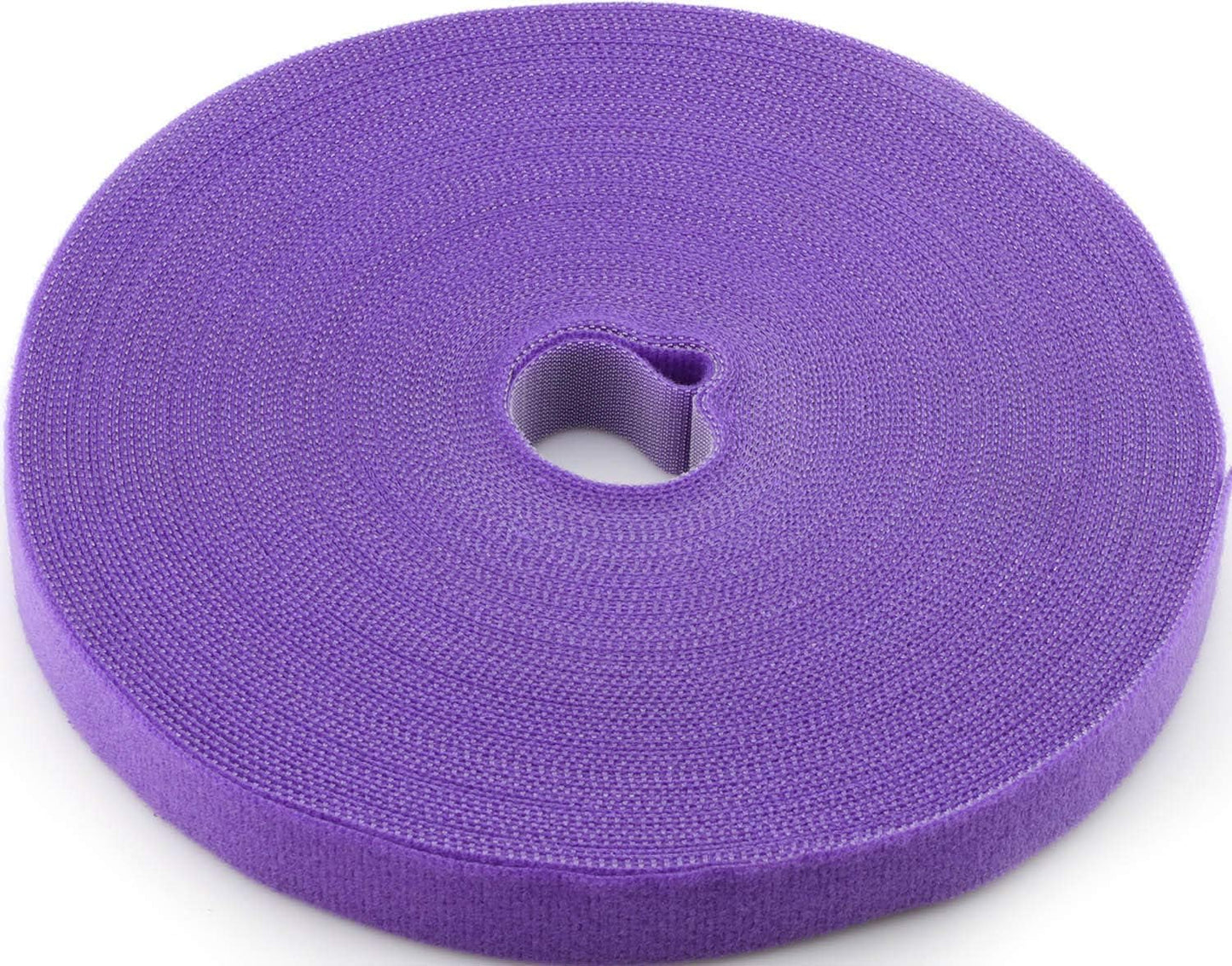 Reusable Fastening Tape Cable Ties 3/4 Inch Double Side Hook Roll (25 Yard, Purple)